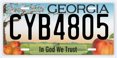 GA license plate CYB4805