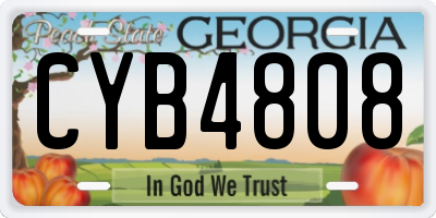 GA license plate CYB4808