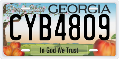 GA license plate CYB4809