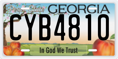 GA license plate CYB4810
