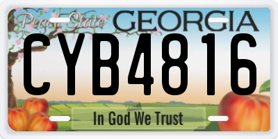 GA license plate CYB4816