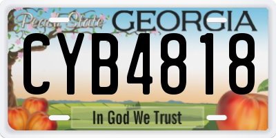 GA license plate CYB4818