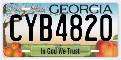 GA license plate CYB4820