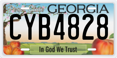 GA license plate CYB4828