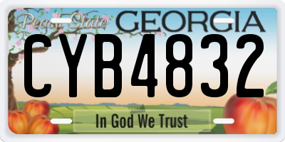 GA license plate CYB4832