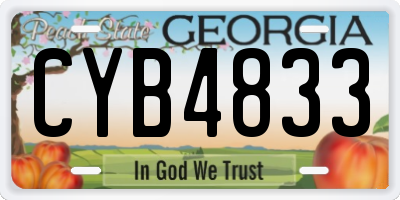 GA license plate CYB4833