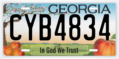 GA license plate CYB4834