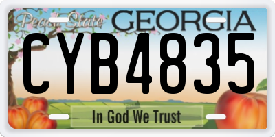 GA license plate CYB4835