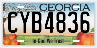 GA license plate CYB4836