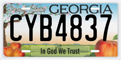 GA license plate CYB4837