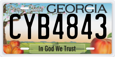 GA license plate CYB4843