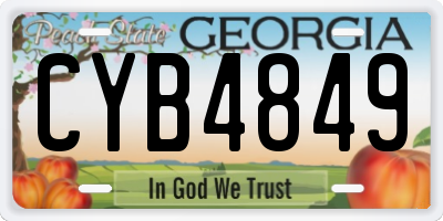GA license plate CYB4849