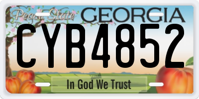 GA license plate CYB4852