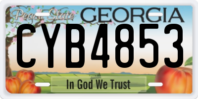 GA license plate CYB4853
