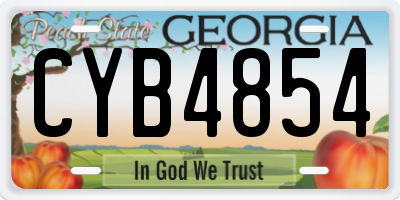 GA license plate CYB4854
