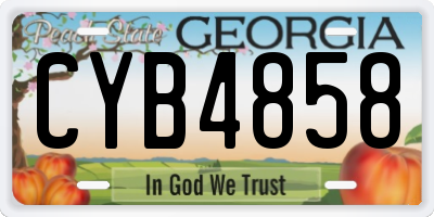 GA license plate CYB4858