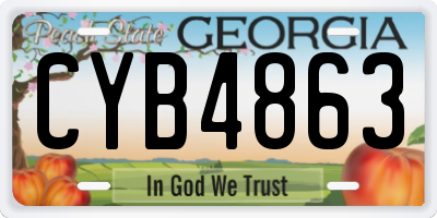GA license plate CYB4863