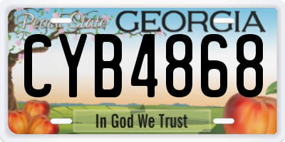 GA license plate CYB4868