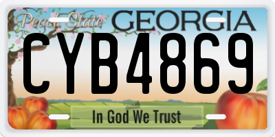 GA license plate CYB4869