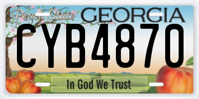 GA license plate CYB4870