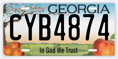GA license plate CYB4874