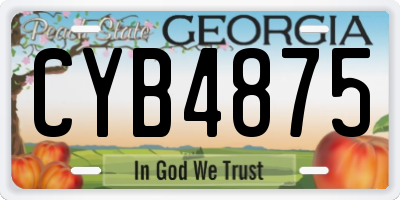 GA license plate CYB4875