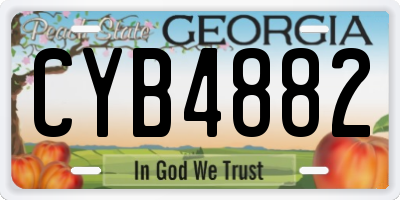 GA license plate CYB4882