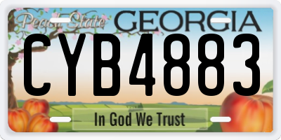 GA license plate CYB4883