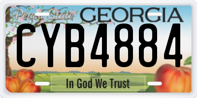 GA license plate CYB4884