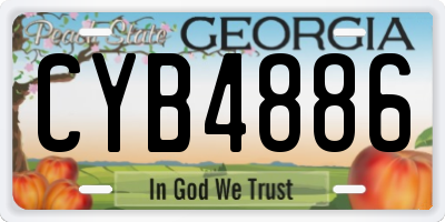 GA license plate CYB4886
