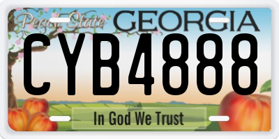 GA license plate CYB4888