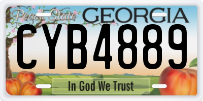 GA license plate CYB4889