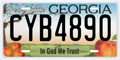 GA license plate CYB4890