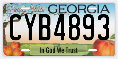 GA license plate CYB4893