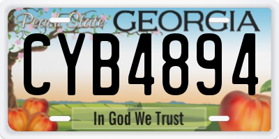 GA license plate CYB4894