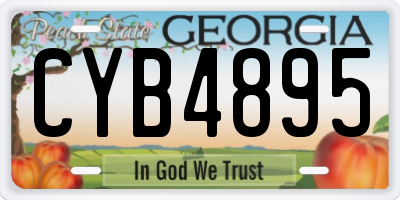 GA license plate CYB4895