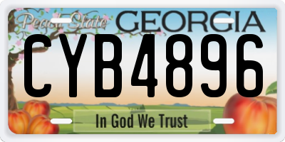 GA license plate CYB4896