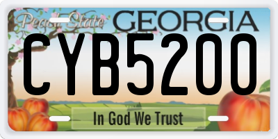 GA license plate CYB5200