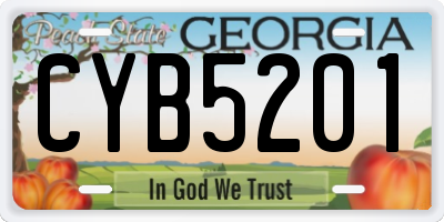 GA license plate CYB5201