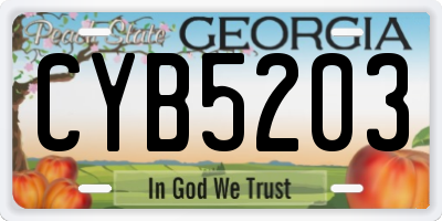 GA license plate CYB5203