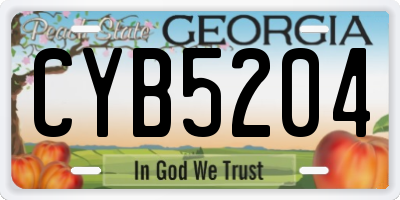 GA license plate CYB5204