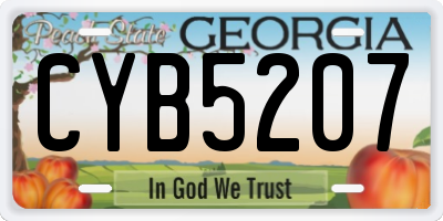 GA license plate CYB5207