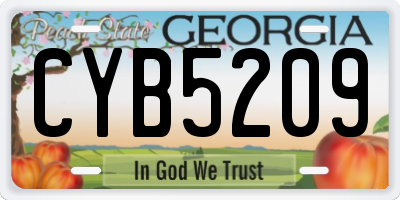 GA license plate CYB5209