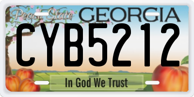 GA license plate CYB5212