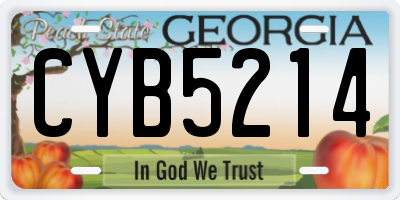 GA license plate CYB5214
