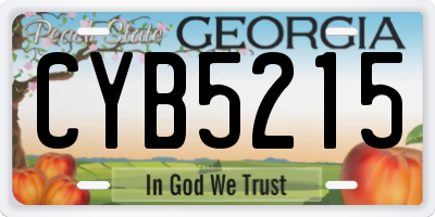 GA license plate CYB5215