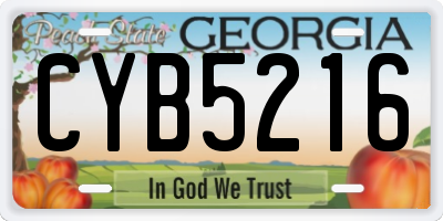 GA license plate CYB5216