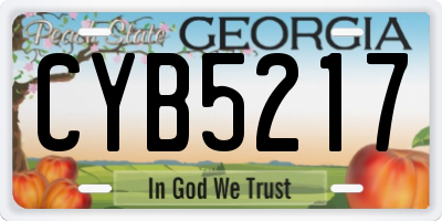 GA license plate CYB5217