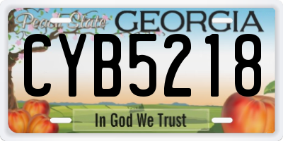 GA license plate CYB5218