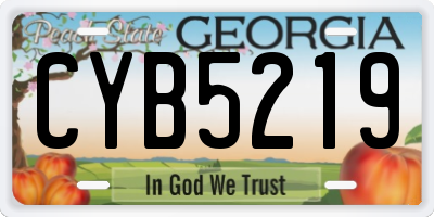 GA license plate CYB5219